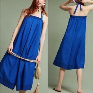 Anthropologie Royal Blue Halter Jumpsuit Romper